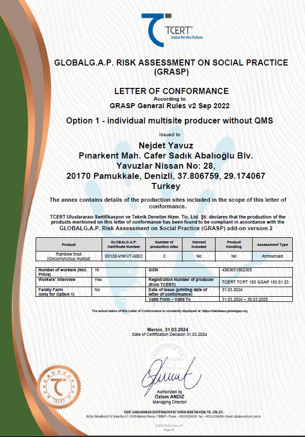 Yavuzlar Otomotiv Balıkçılık - TCERT_Nejdet Yavuz_GLOBALG.A.P. GRASP Certificate_2024